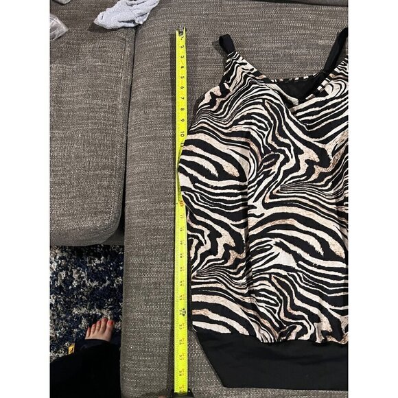 Catherines Zebra Print Tankini Top Size 24W Swim vacation resort cruise - Picture 6 of 11